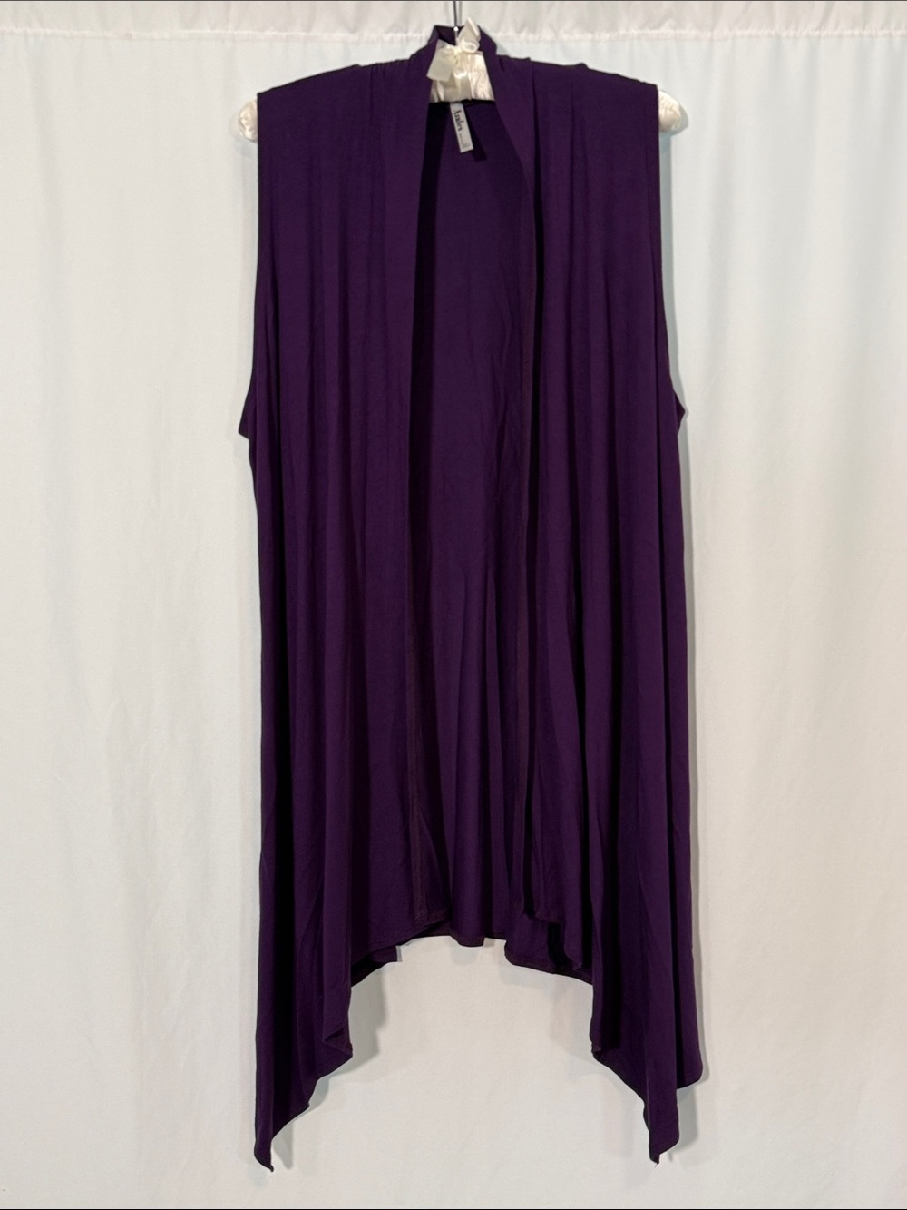 Azules Purple Women Sleeveless Open Front Cardigan